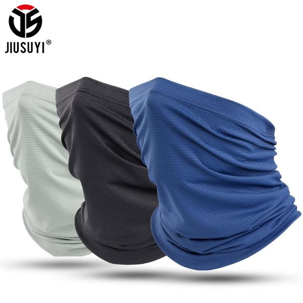 scarves jiusuyi summer cool tube scarf soft breathable neck gaiter elastic face cover windproof dustproof pipe bandana women men, Blue;gray